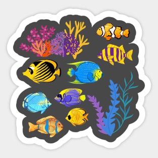 A story of the sea, a tropical fish Sticker